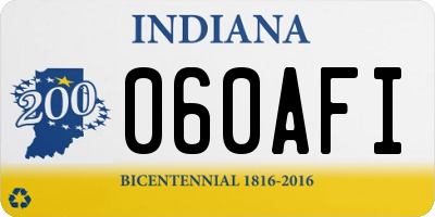 IN license plate 060AFI