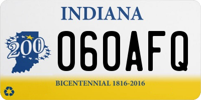 IN license plate 060AFQ