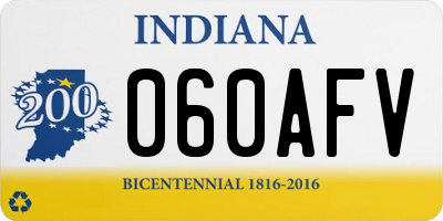 IN license plate 060AFV