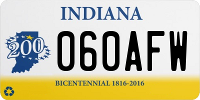 IN license plate 060AFW