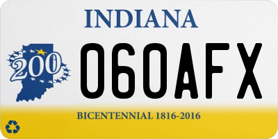 IN license plate 060AFX