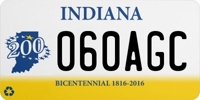 IN license plate 060AGC