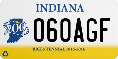 IN license plate 060AGF