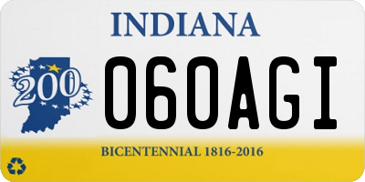 IN license plate 060AGI