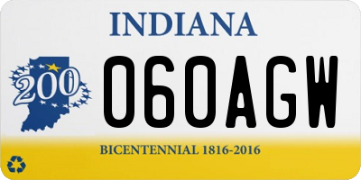 IN license plate 060AGW