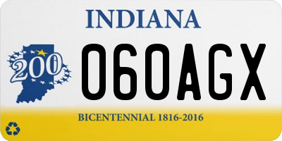 IN license plate 060AGX