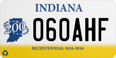 IN license plate 060AHF