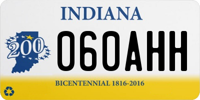 IN license plate 060AHH