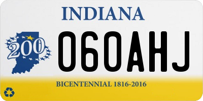 IN license plate 060AHJ