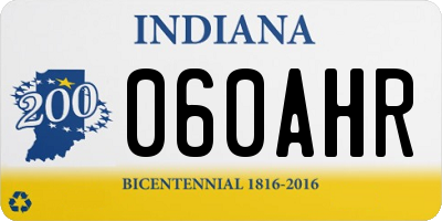 IN license plate 060AHR