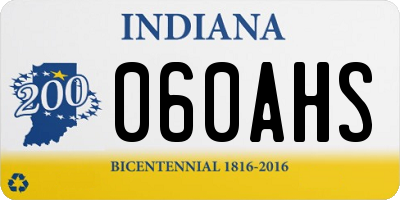 IN license plate 060AHS