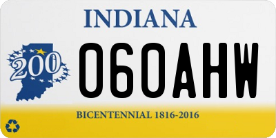 IN license plate 060AHW