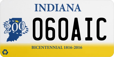 IN license plate 060AIC