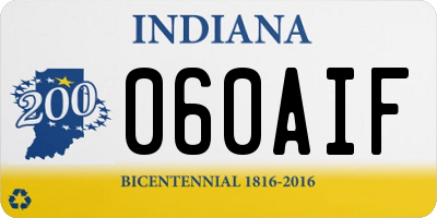 IN license plate 060AIF