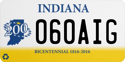 IN license plate 060AIG