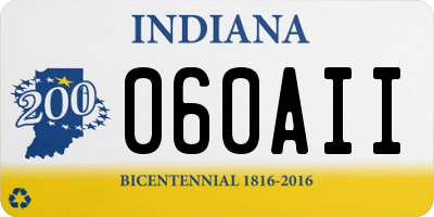 IN license plate 060AII