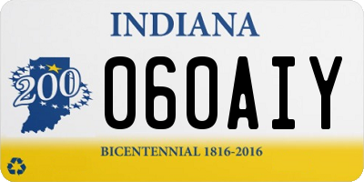 IN license plate 060AIY