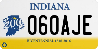 IN license plate 060AJE