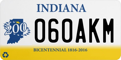 IN license plate 060AKM