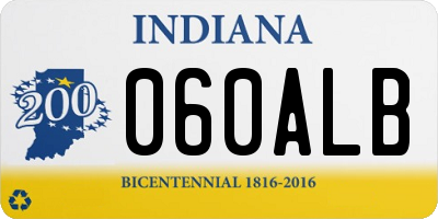 IN license plate 060ALB