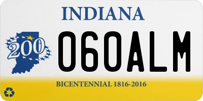 IN license plate 060ALM