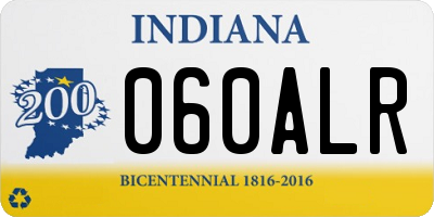 IN license plate 060ALR