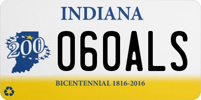IN license plate 060ALS
