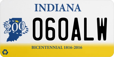 IN license plate 060ALW