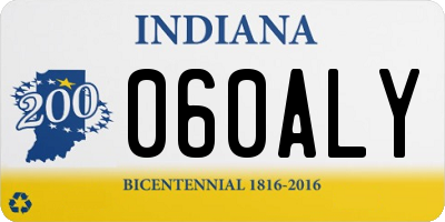 IN license plate 060ALY