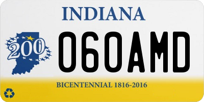 IN license plate 060AMD