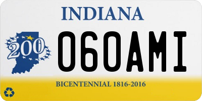 IN license plate 060AMI