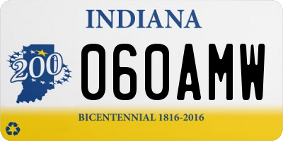 IN license plate 060AMW