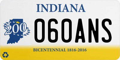IN license plate 060ANS