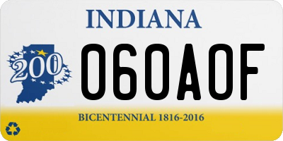 IN license plate 060AOF