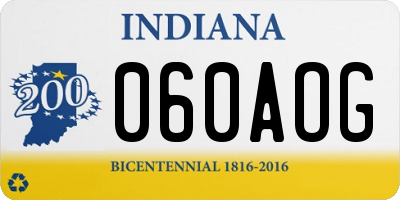 IN license plate 060AOG
