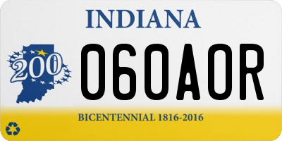 IN license plate 060AOR