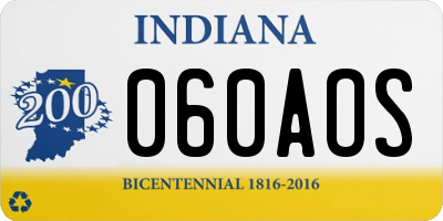 IN license plate 060AOS