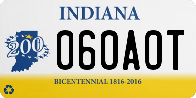 IN license plate 060AOT