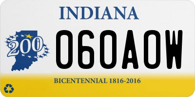 IN license plate 060AOW