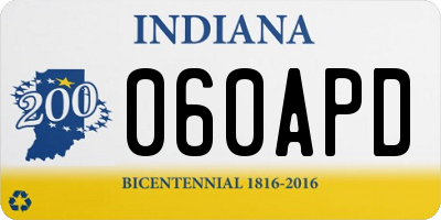 IN license plate 060APD