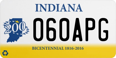 IN license plate 060APG