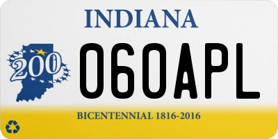 IN license plate 060APL