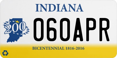 IN license plate 060APR
