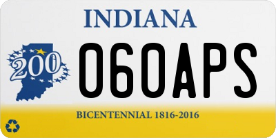 IN license plate 060APS
