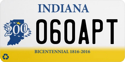 IN license plate 060APT
