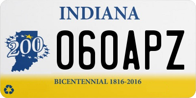 IN license plate 060APZ