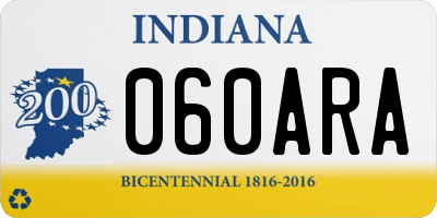 IN license plate 060ARA