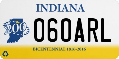 IN license plate 060ARL