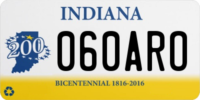 IN license plate 060ARO