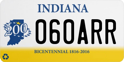 IN license plate 060ARR